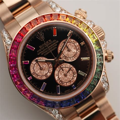 rolex daytona custom rainbow|daytona rainbow Rolex for sale.